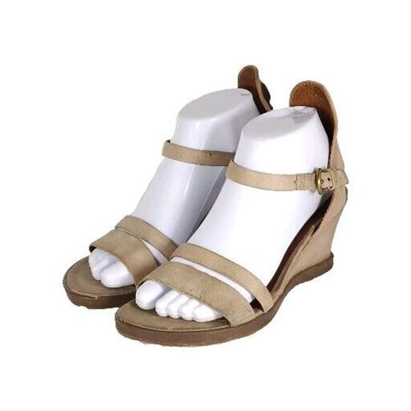 Miz Mooz Women's US7-7,5 EU38 Taupe Leather Ankle Strap Sandals Shoes - Picture 1 of 16